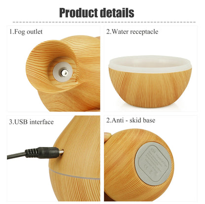 USB Electric Air Humidifier 130ML Mini Wood Grain Aroma Diffuser Essential Oil Aromatherapy Cool Mist Maker With LED For Home