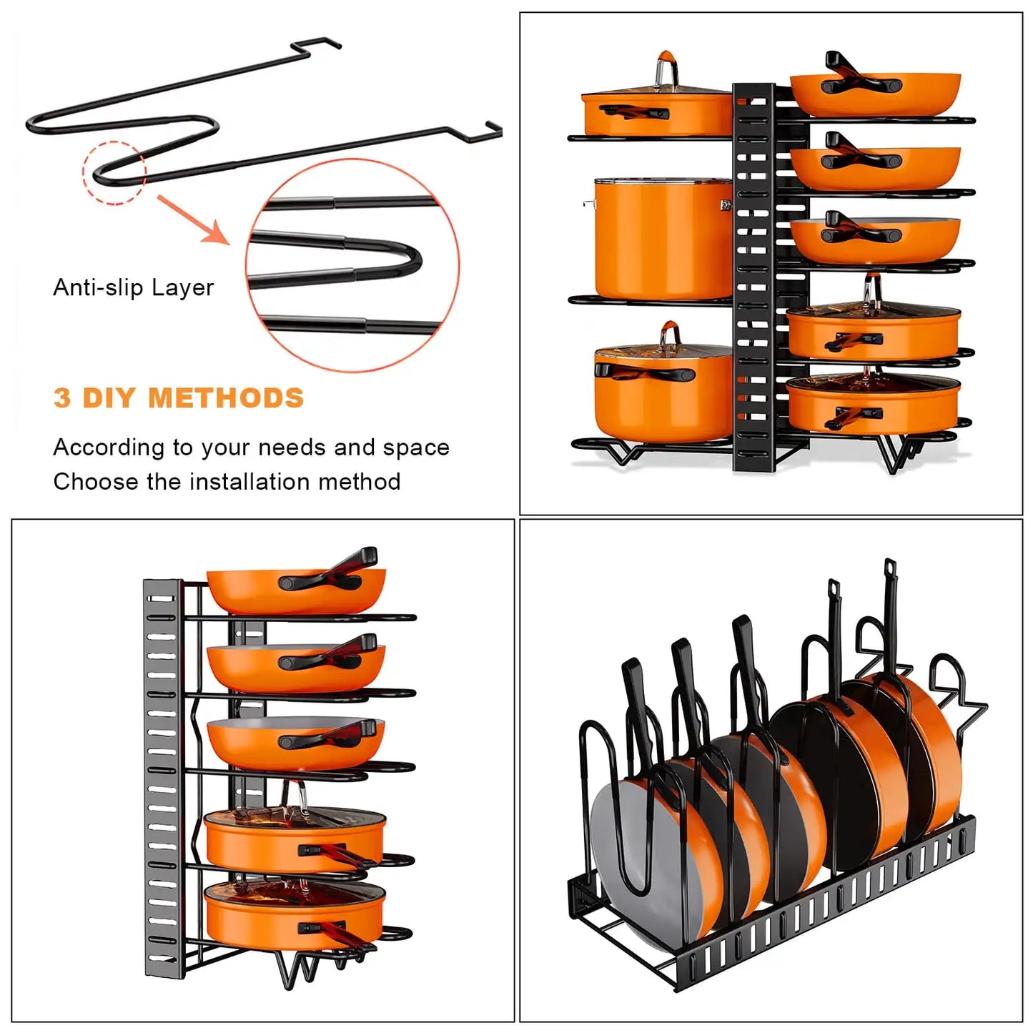 Pot Organizer Rack 8 Tiers Pots and Pans Organizeor