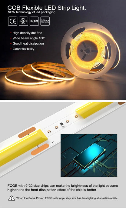 UL Listed COB LED Strip Light